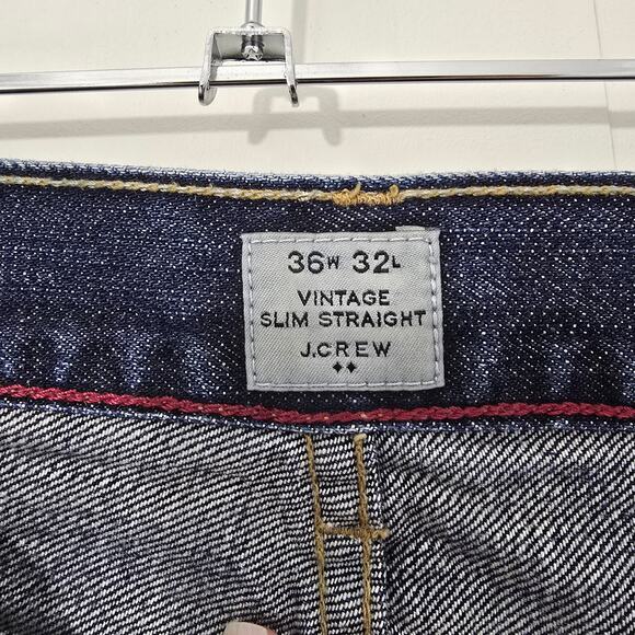 J Crew Vintage Straight Slim Jeans 36x32 Medium Dark Wash - Picture 3 of 6
